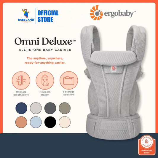 Ergobaby Omni Deluxe Mesh Baby Carrier - Newborn Ready Breathable #1 Air Flow Comfort Durable Cozy Materials Ergonomic