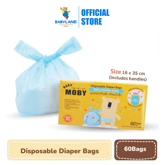 Baby Moby Disposable Diaper Bag (Baby Powder Scent) (60pcs)