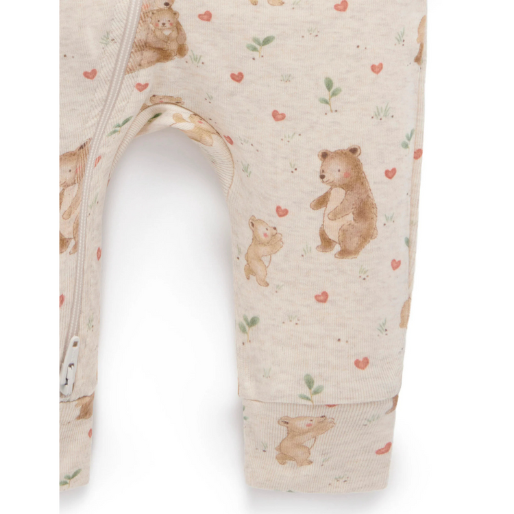 Purebaby Organic Zip Growsuit - Mamma Love Print