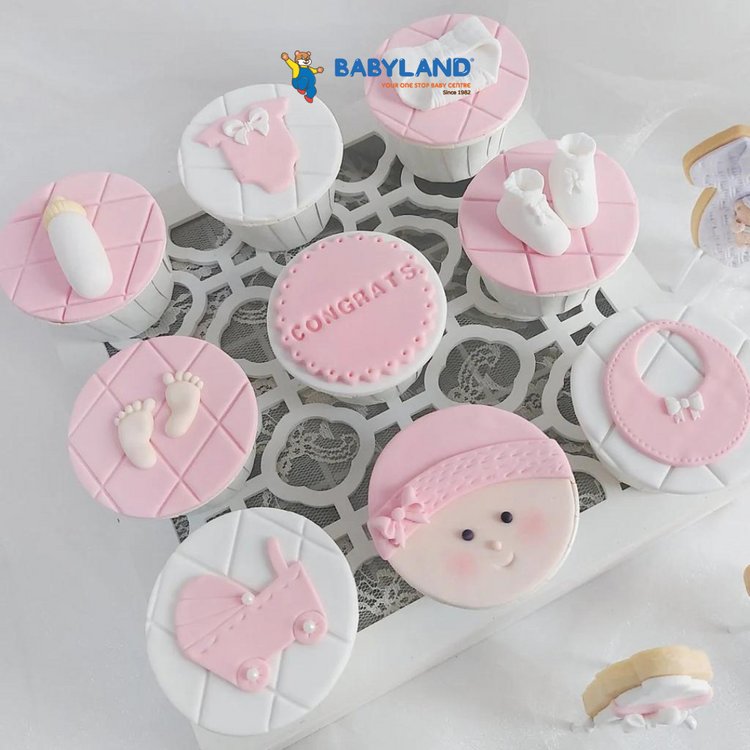 [PRE-ORDER] Yippii Cupcake - Baby Girl 9 Pcs (Fondant)