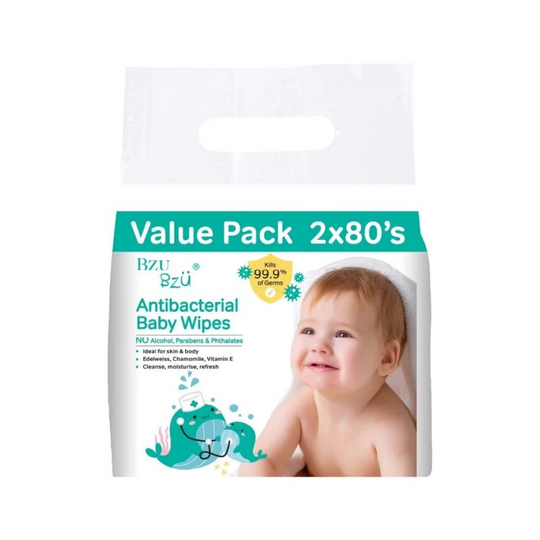 BZU BZU Antibacterial Baby Wipes Value Pack (80s x 2-pack)