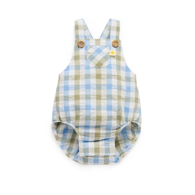 Purebaby  Overalls Organic Seagrass Check