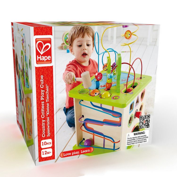 Hape 1810 Country Critters Play Cube From 12 months