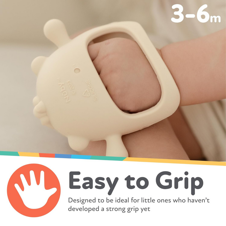 Nuby Silicone Wrist Grip Teething Mitten Bear ( 3+ months )