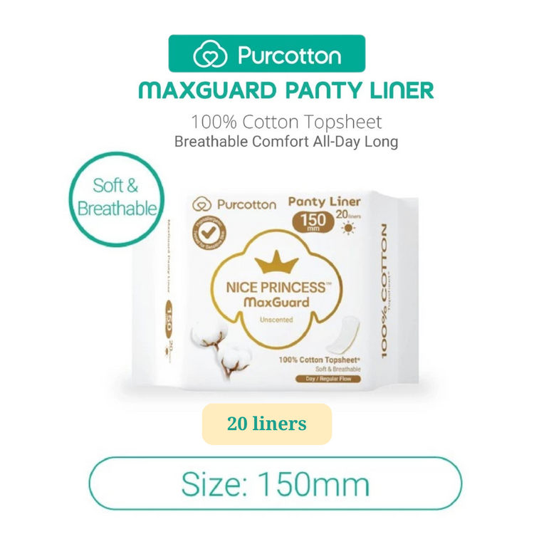 Purcotton Nice Princess MaxGuard Panty Liner 150mm (20Pads)