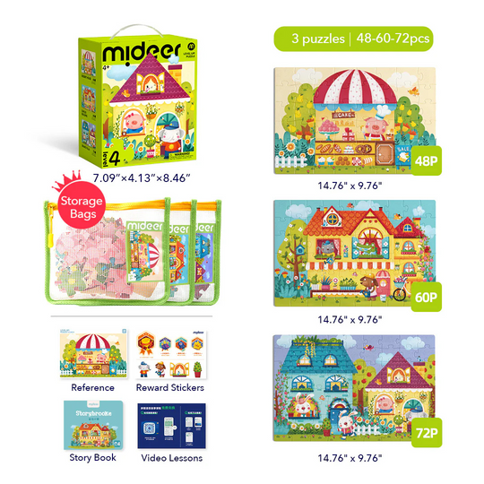 Mideer Level Up! Puzzle - Level4-Fairy Tale Town (4Y+)