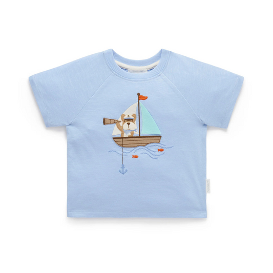 Purebaby Organic Kids Voyager Relaxed Tee - Surf Print