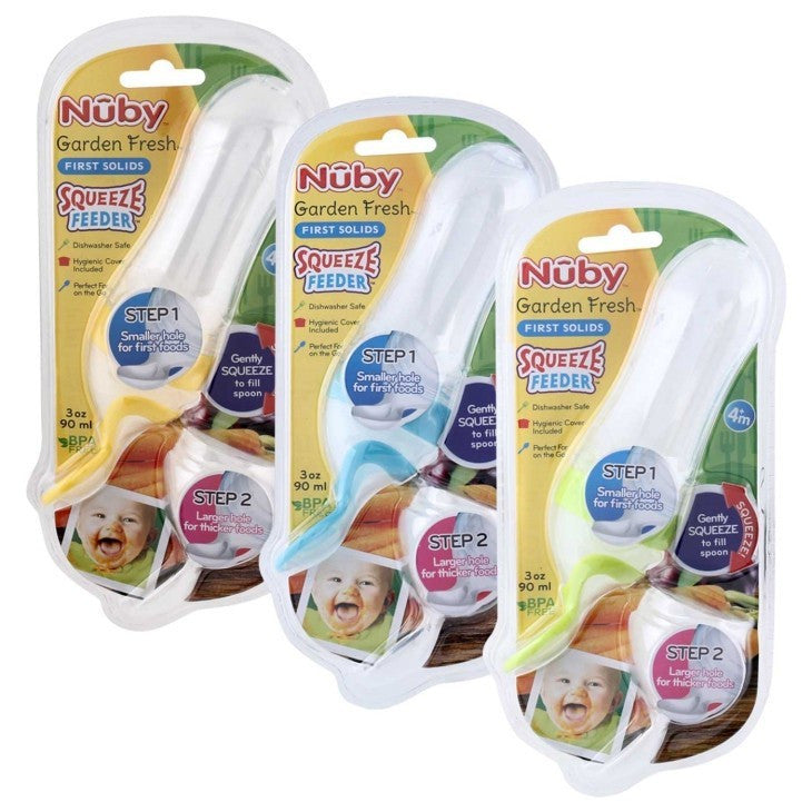 Nuby Garden Fresh Silicone Squeeze Feeder With 2 Spoons 4m+