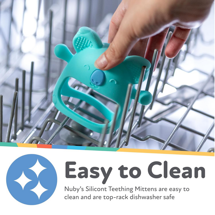 Nuby Silicone Wrist Grip Teething Mitten Bear ( 3+ months )