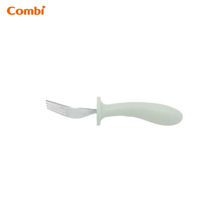 Combi Stainless Steel Spoon + Fork - Green