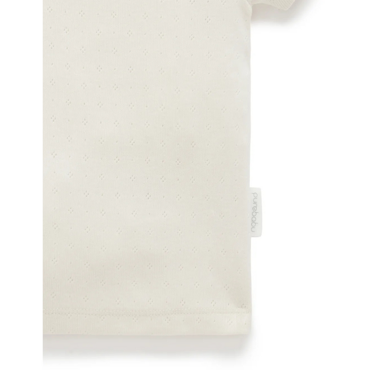 Purebaby Organic Short Sleeve Tee Romper - Cloud