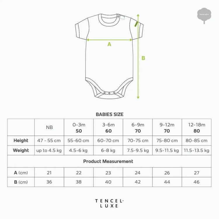 Hamako Tencel Baby Round Neck Bodysuit - Water Goose