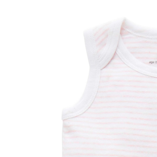 Purebaby Organic Singlet Bodysuit Unisex - Pale Pink Melange