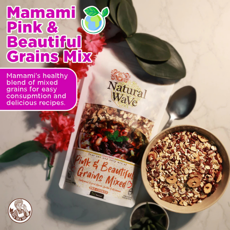 Mamami Natural Wave Pink & Beautiful Grains Mixed 400g | 4 Servings | Nutrient Dense | Pre-Cooked Meal