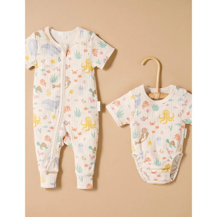 Pruebaby Organic In the Sea Zip Growsuit