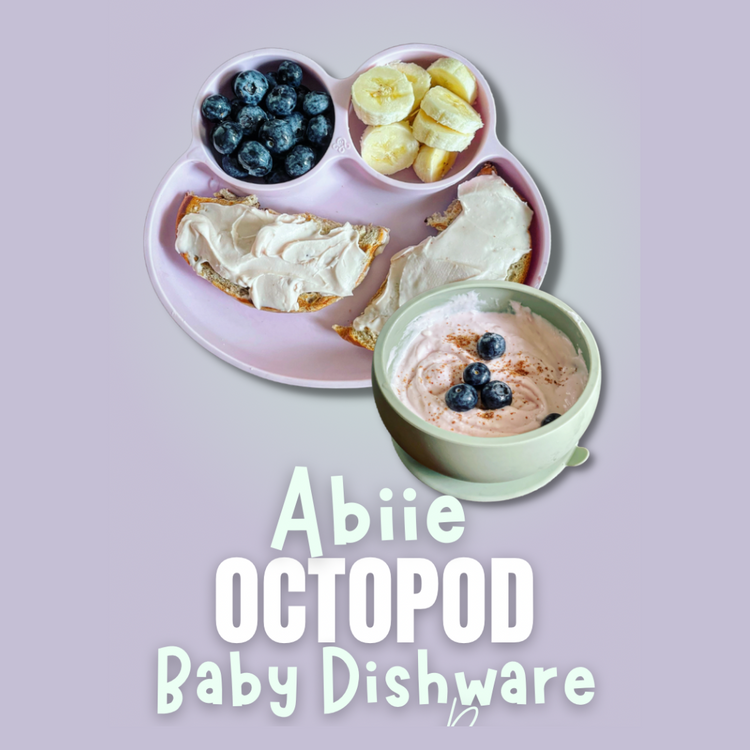 Abiie Octopod Silicone Baby Suction Bowl With Lid