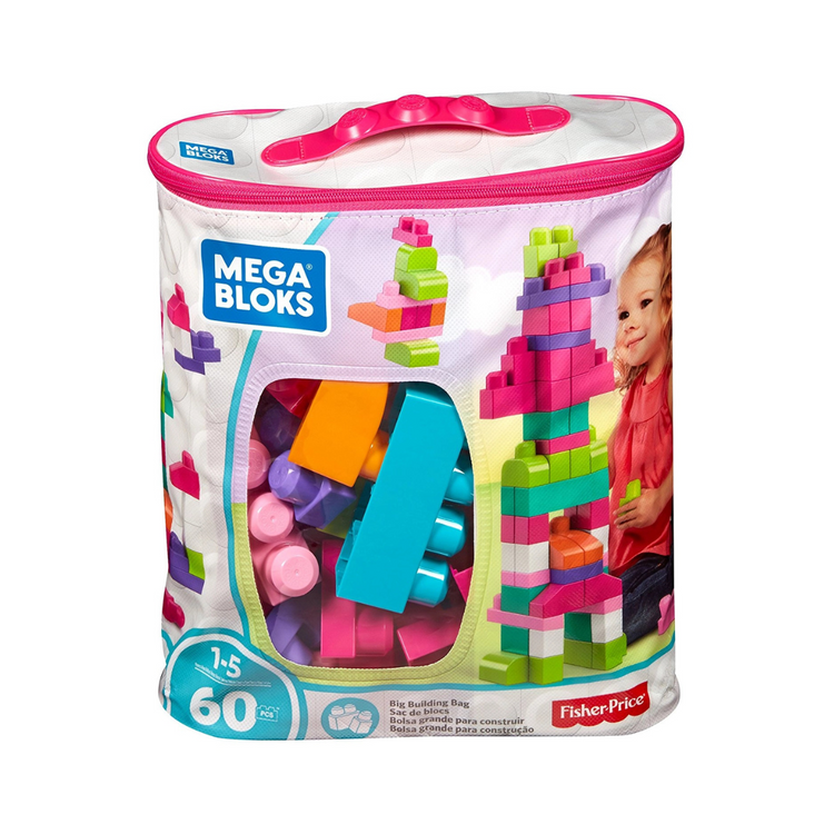 Fisher-Price Mega Bloks Value Big Building Bag (60 Pcs) - Pink