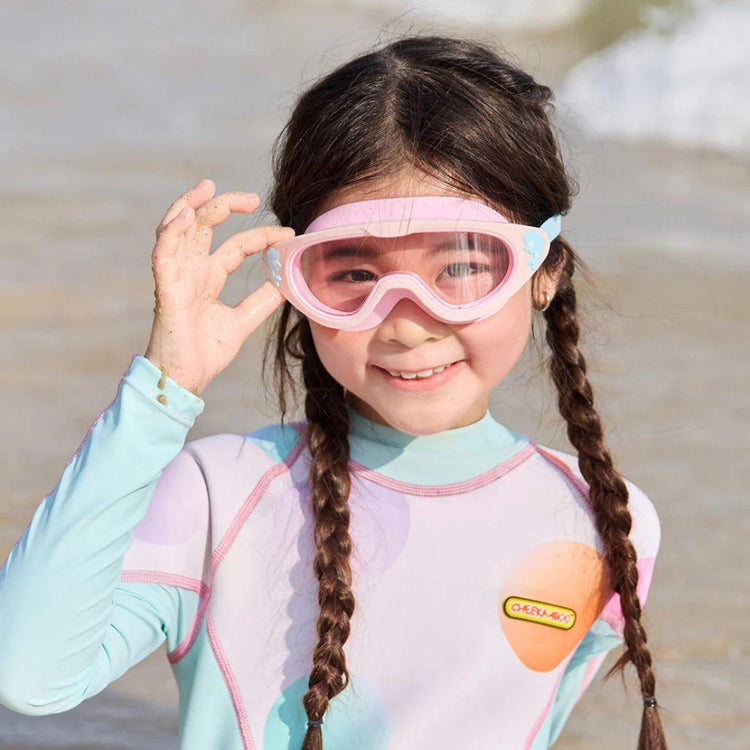 Cheekaaboo Wide Frame Swim Goggles - Pink Dolphin