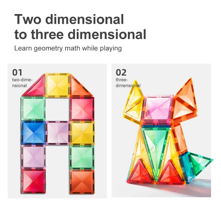 Mideer Colorful Magnetic Tiles 90pcs - Diamond