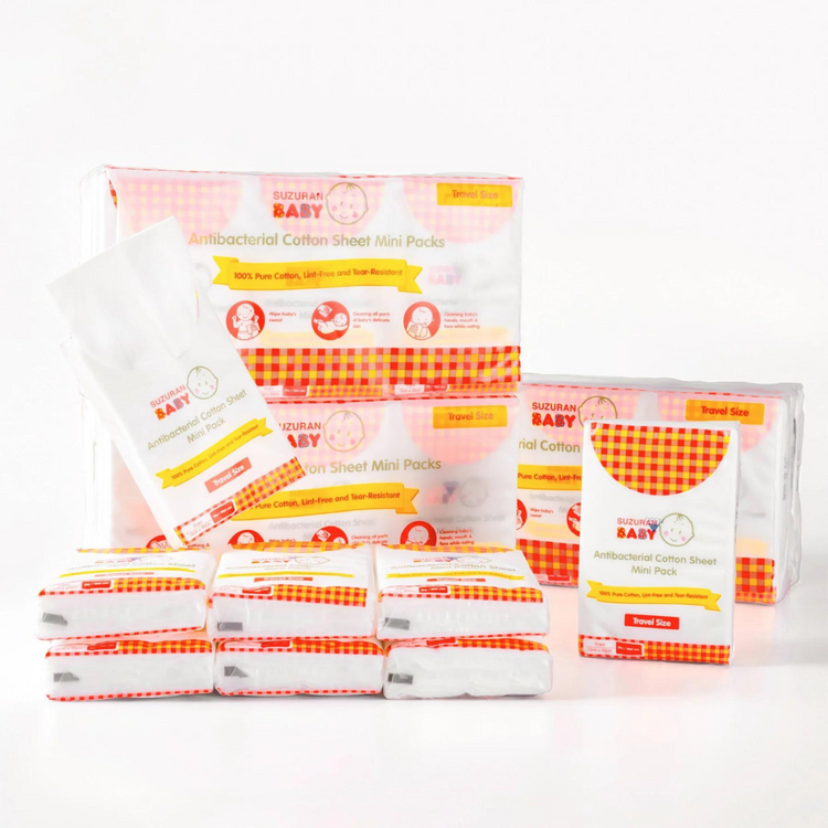 Suzuran Baby Antibacterial Cotton Sheet Mini Pack 15pcs - 9 pkts