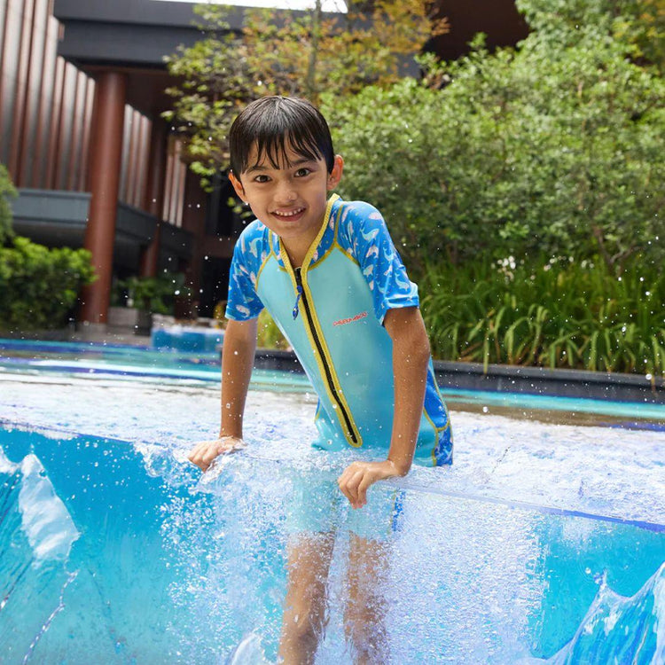 Cheekaaboo Wobbie Toddler Thermal Swimsuit UPF50+ Blue Shark