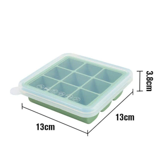 Haakaaa Food & Breastmilk Silicone Freezer Tray with Lid - 9 Compartments