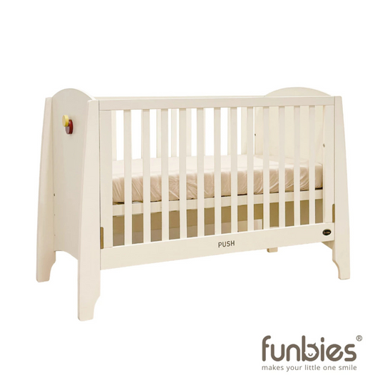 Funbies Gina Baby Cot Set (Beige) (60 x 120cm) | 3in1 Baby Cot