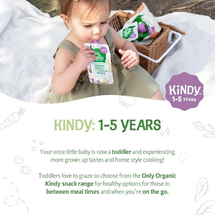 Only Organic Fruit & Vege Pouches ( Kindy 1-5yrs ) (100g)