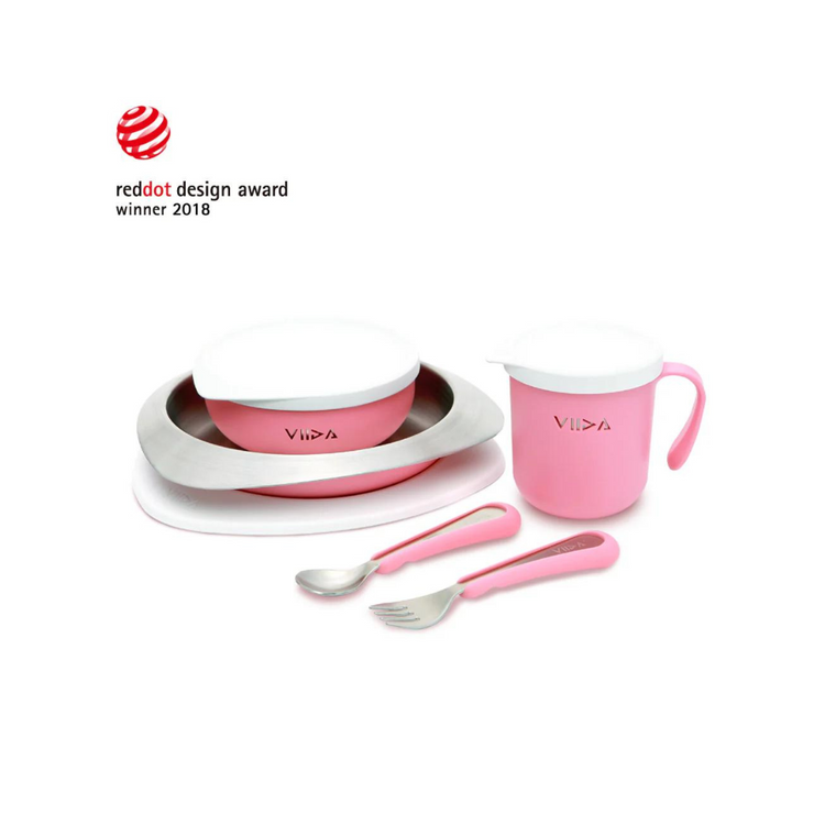 Viida Soufflé Antibacterial Stainless Steel Kids Tableware Set