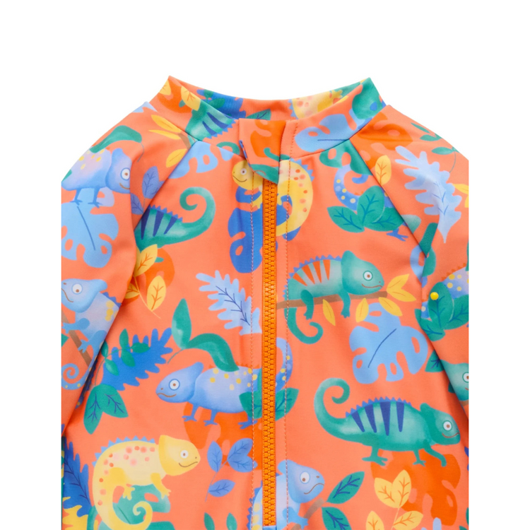 Purebaby Organic Fiesta Chameleon Long Sleeve Rashie Sunsuit
