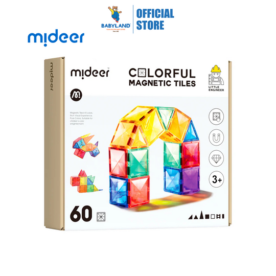 Mideer Colorful Magnetic Tiles - 60PCS (3Y+)