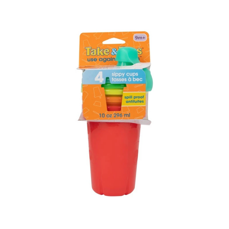 The First Years 6874 Take & Toss Spill-Proof Sippy Cups 10oz, 4 pack (9m+)