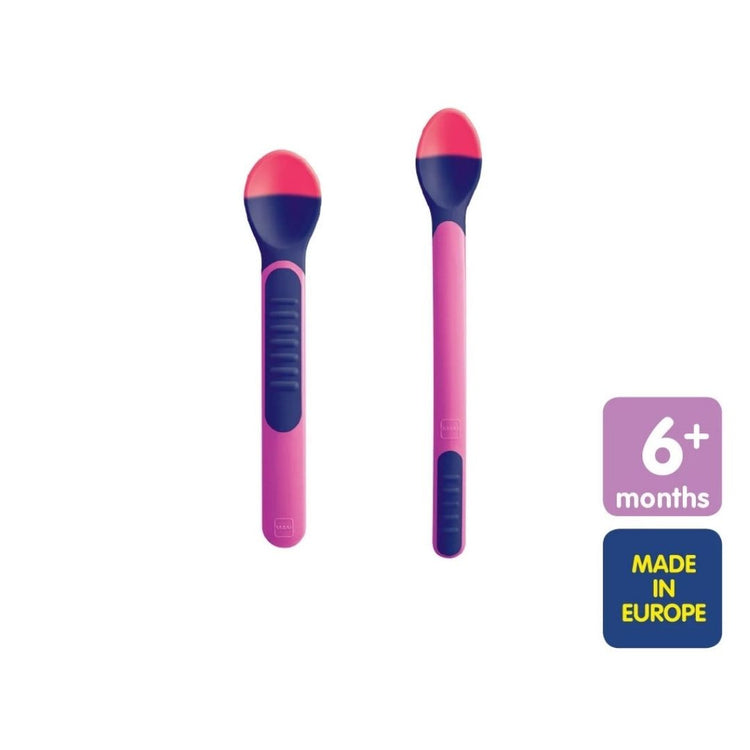 MAM Heat Sensitive Baby Feeding Spoons and Cover (6m+)