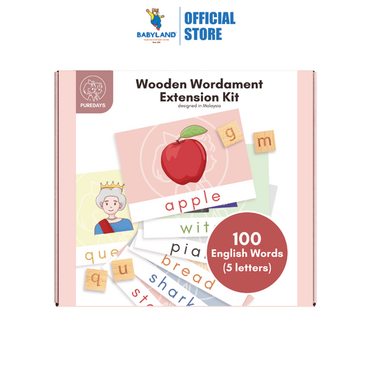 PureDays Wooden Wordament - English Extension Kit (1Y+)
