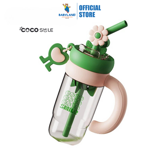 Cocosmile 8306 Flower Twirling Cup with Handle 1000ml - Pink Green