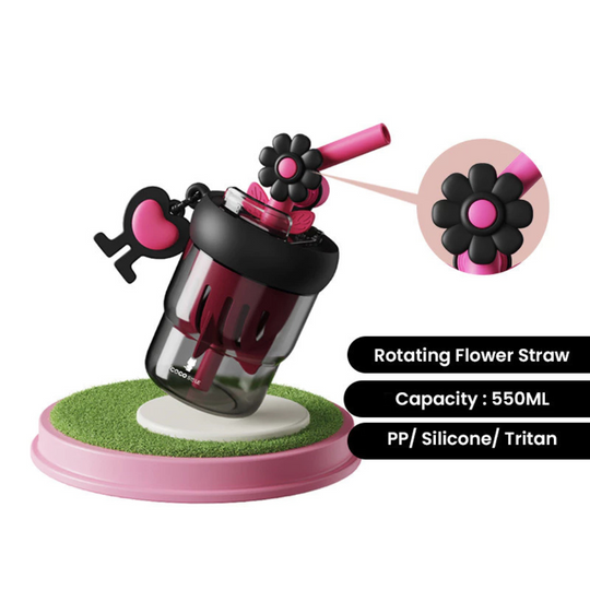 Cocosmile 8303 Coco Flower Tritan Cup 550ml - Black