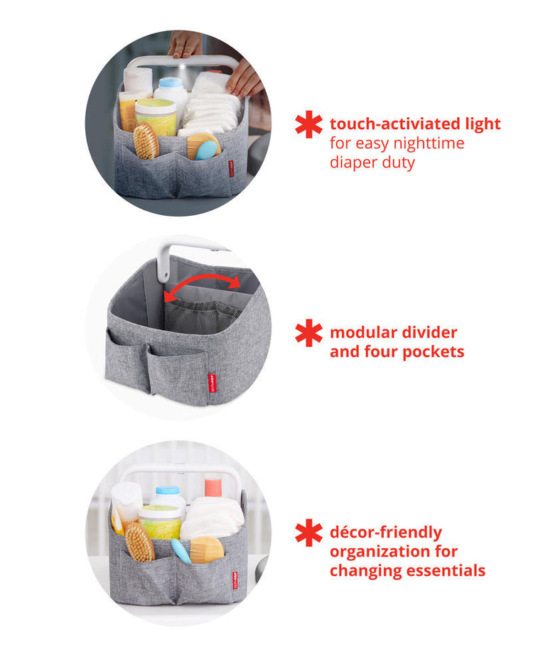 Skip Hop Nursery Style Light Up Diaper Caddy - Oat