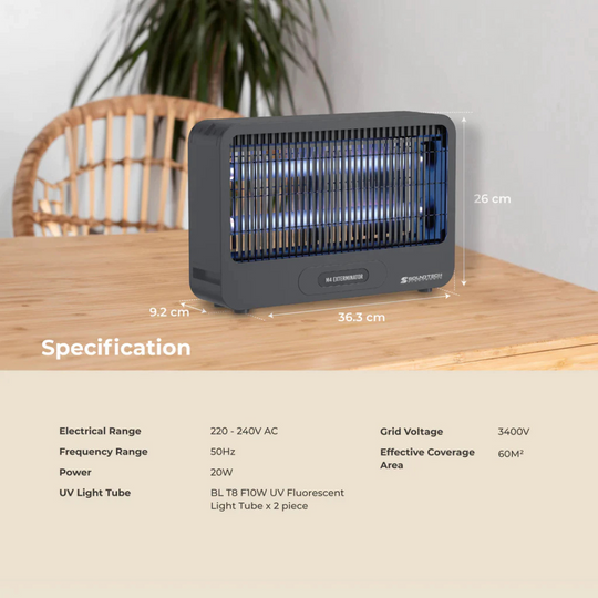 SoundTeoh UVA Lamp Mosquito Killer Insect Killer M4 - Dark Grey