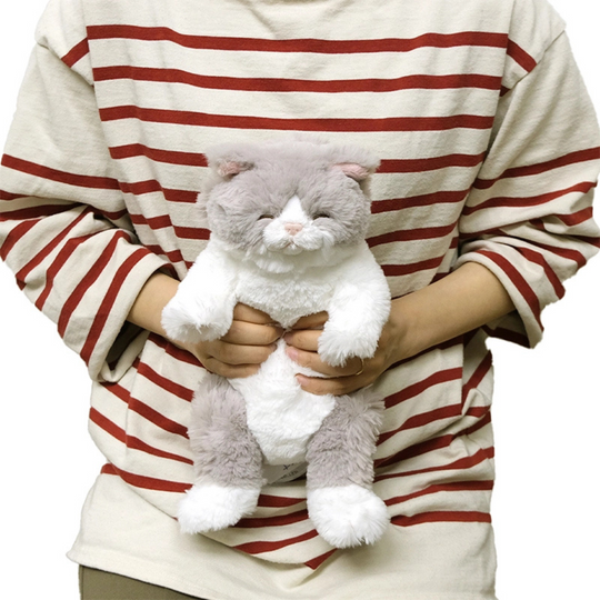 Sunlemon 1373 Grey - Lying Cat Sleeping Face Stuffed Toy S