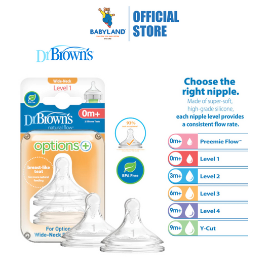 Dr Brown's Options+ Wide-Neck Silicone Teat (2pcs)