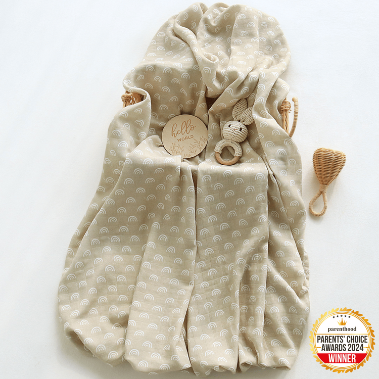 Joey & Mom Luxuriously Soft Bamboo Cotton Swaddle Bundle (3 in 1)