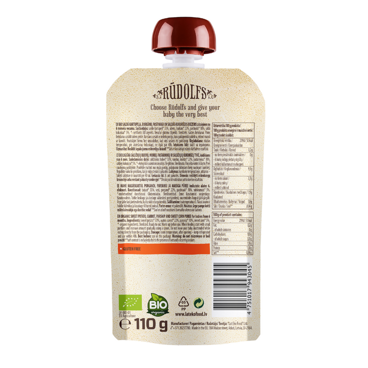 [Halal] Rudolfs Organic Premium Vegetable & Fruits Purees (suitable: 6m+)