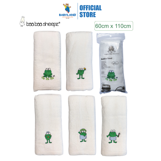 Baa Baa Sheepz CrokCrokFrok Bamboo Towel Crok for Baby & Kids - White - Small