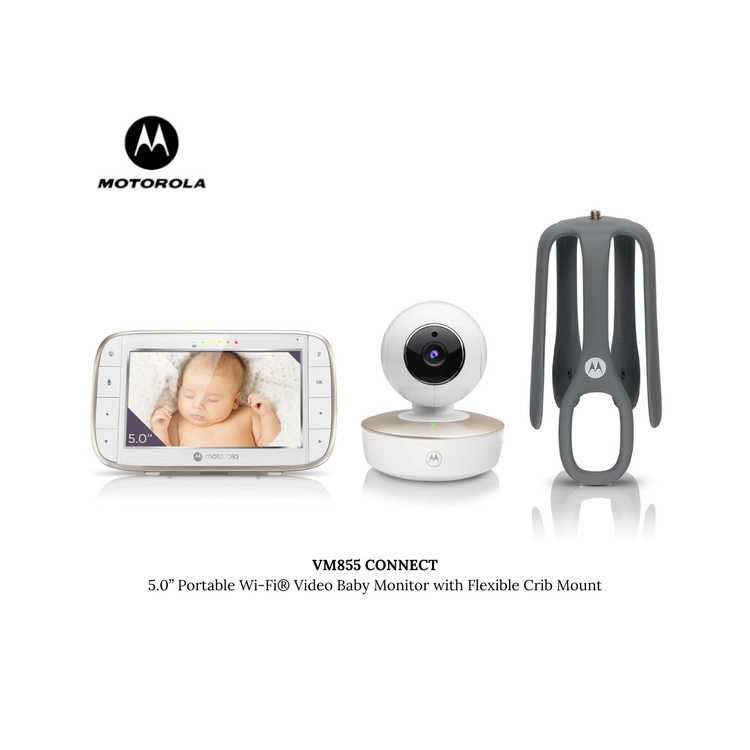 Motorola VM855 CONNECT 5.0” Portable Wi-Fi® Video Baby Monitor with Flexible Crib Mount