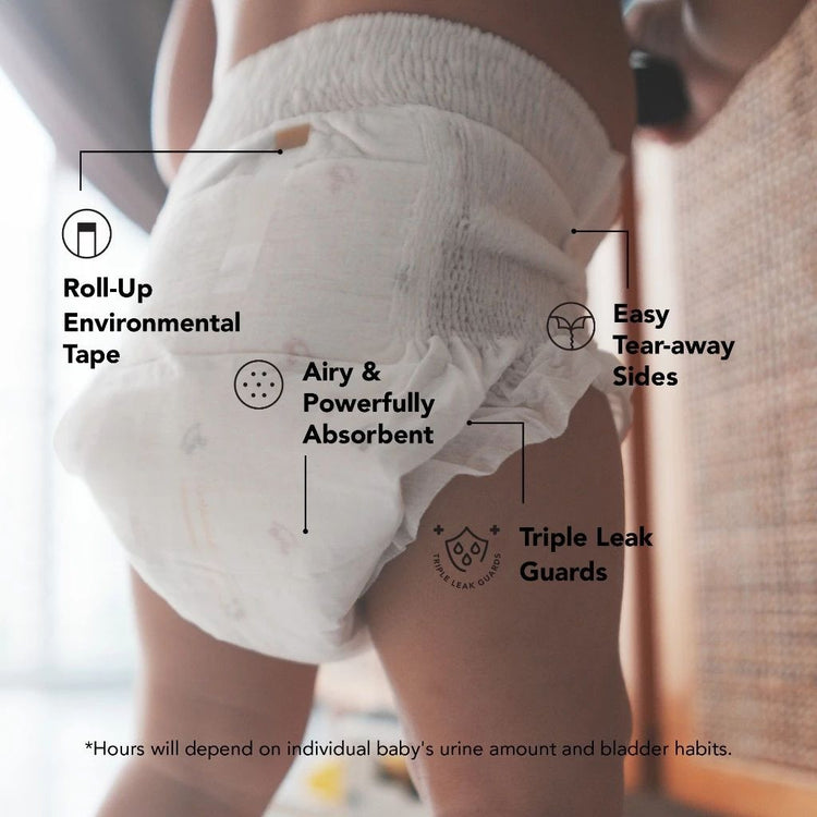 [NEW FORMULATION] Applecrumby AirPlus Overnight Tape Diapers - NB68 / S56 / M52 / L48