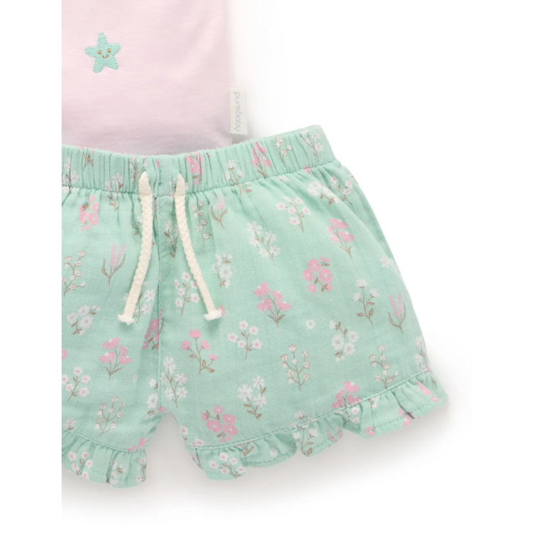 Purebaby Organic Seafoam Floral - Beachy Set