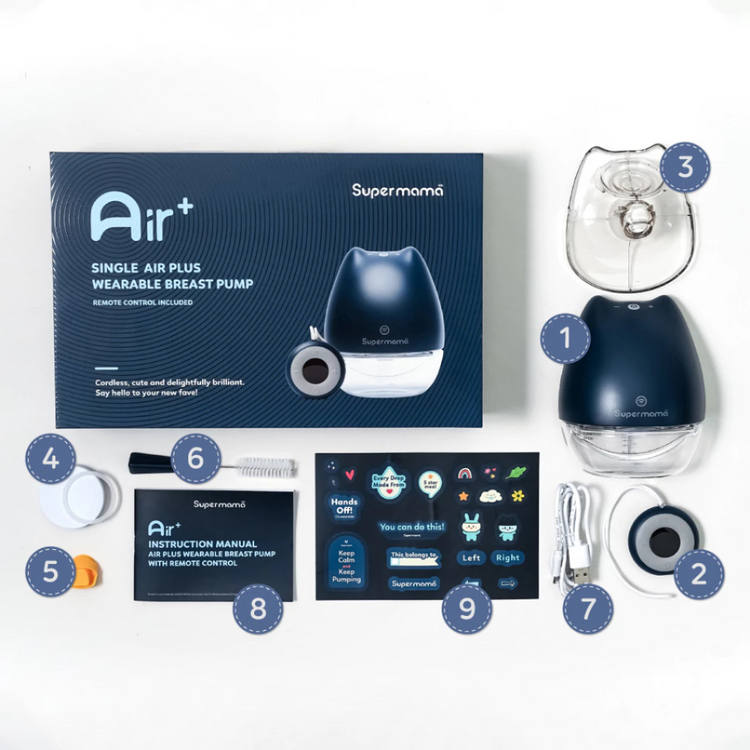 SuperMama Air Plus Wearable Double Breast Pump with Remote