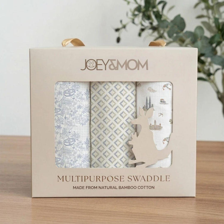 Joey & Mom Swaddle bundle 3 in 1 - A Piece of Malaysia Set (120cm x 120cm)