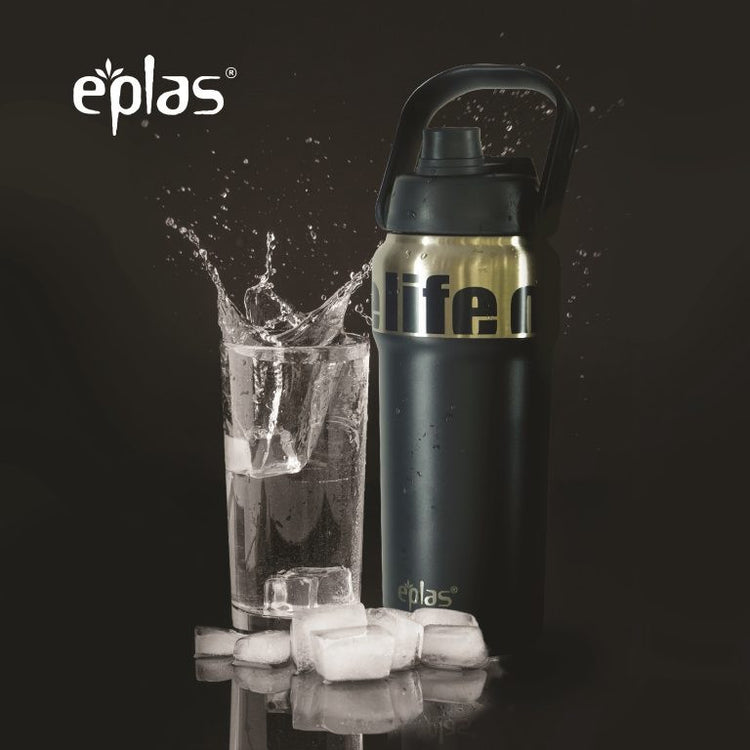 EE JIA Eplas Vacuum Flask With Straw,Stainless Steel 1000ml - White