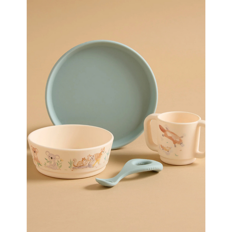 Purebaby Organic Bush Babies Silicone Feeding Set